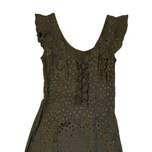 Betsey Johnson Black Polka Dot Silk Mini Dress Size 4